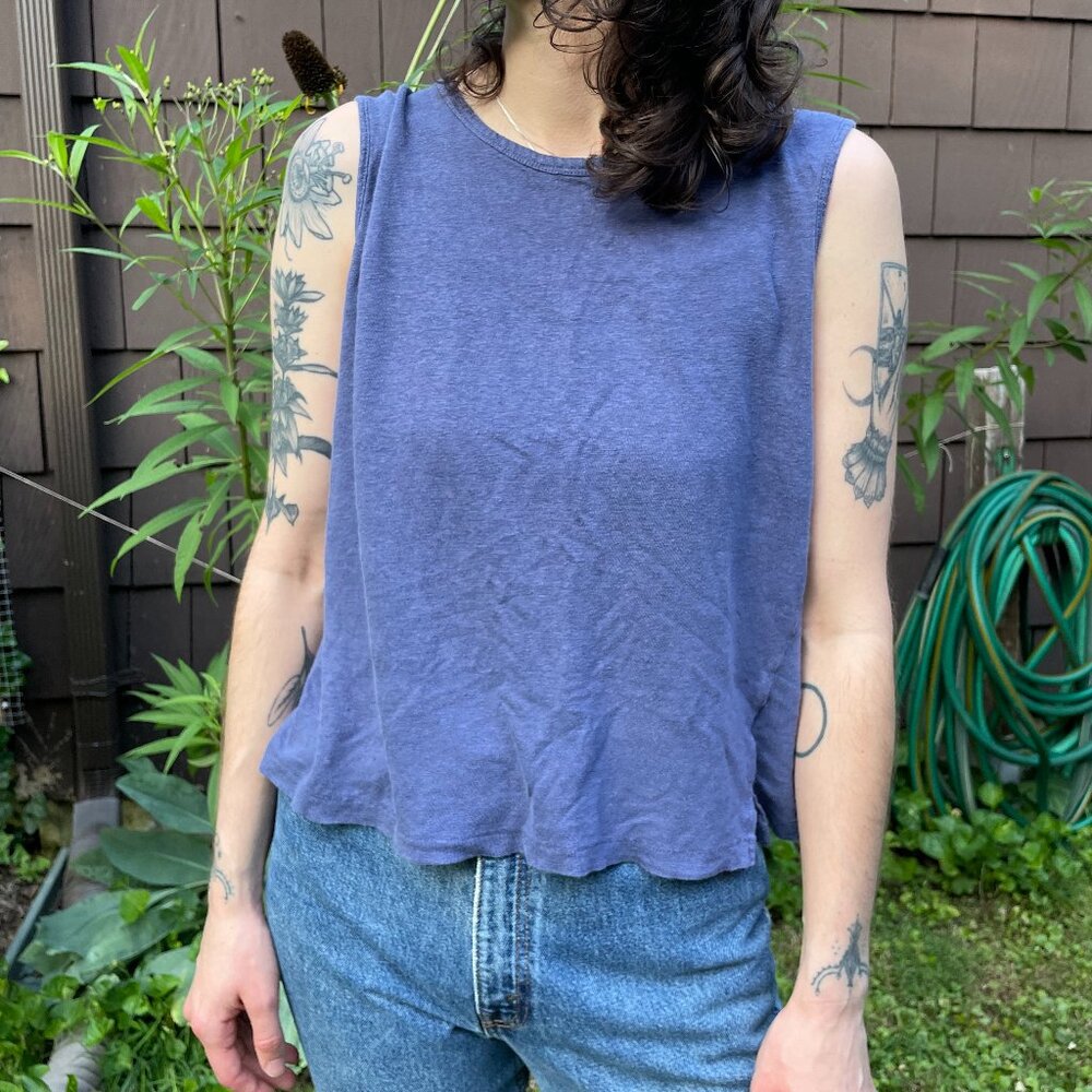 Small J Crew Womens Linen Sleeveless Boxy Tee